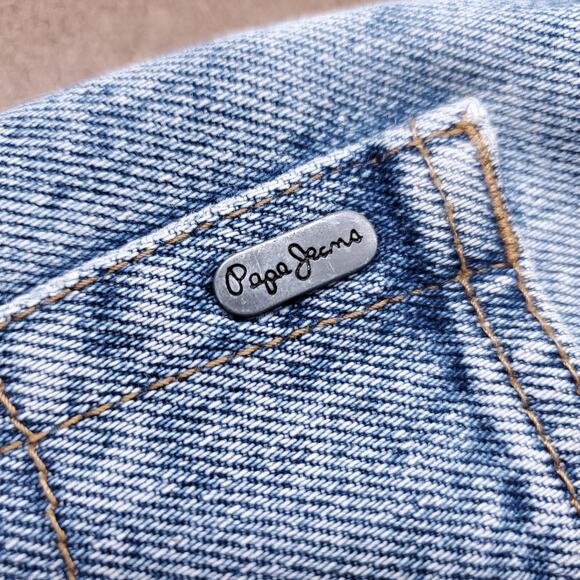 Pepe Betty Jeans Women 7 Blue High Rise Slim Retro Grunge Classic 90s Inspired - Picture 16 of 16